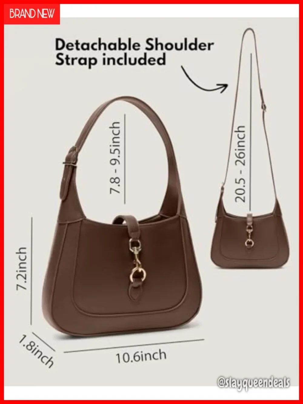 Small Faux Leather Hobo Crossbody Bag with Adjustable Strap